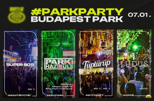 #ParkParty 07.01. – Super 80's  ✦ Park Házibuli ✦ Tüptürüp ✦ Ludus - Budapest Park
